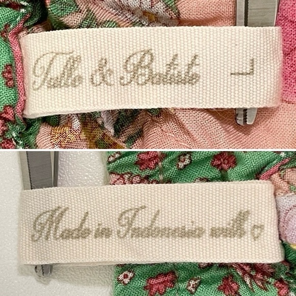 Tulle & Batiste Hosannah Culottes Floral Wide Leg Boho Ankle Pant Lotus M / L - Picture 15 of 16